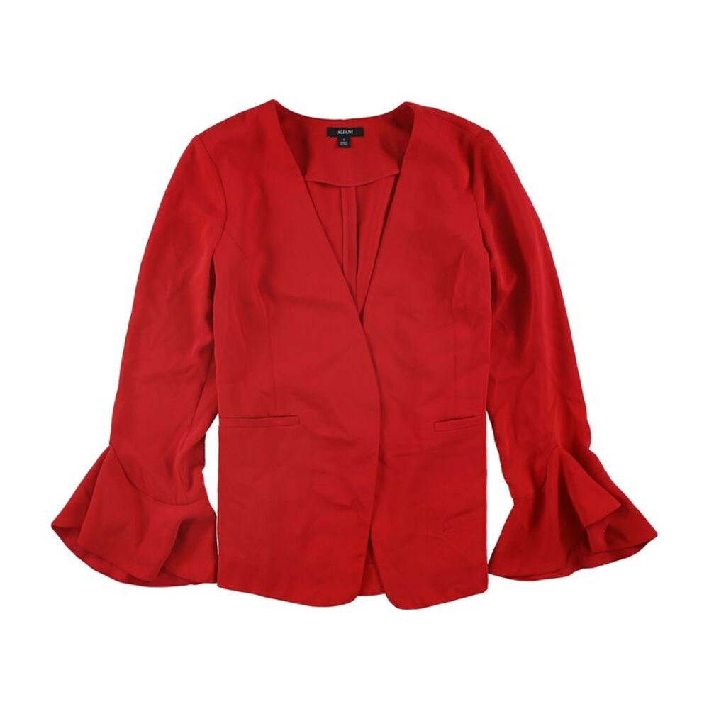 Alfani Womens Flutter Sleeve Jacket, Red, XL, DM